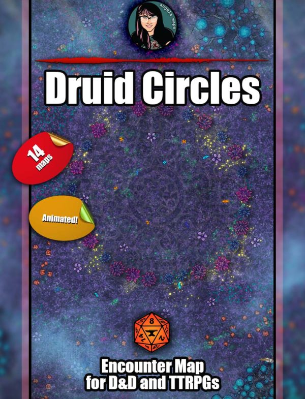 Druid Circles 14 Maps- Foundry VTT support.  JPG/WEBM