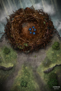 Giant nest battle map for TTRPGs