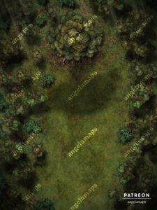 Large tree in a forest clearing battle map