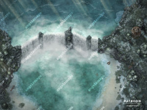 The falls - winter waterfall battle map by Angela Maps