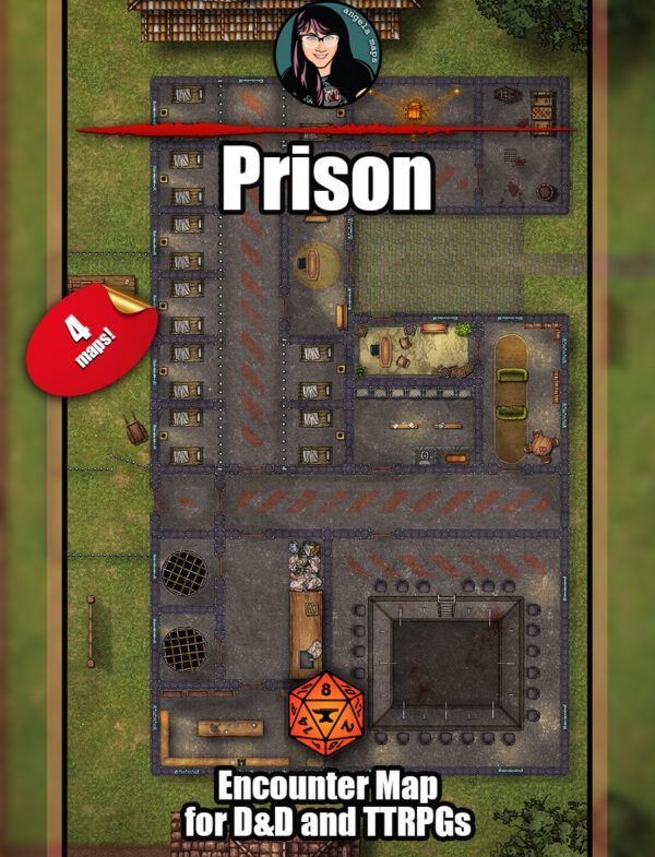 Prison battle map with Foundry VTT support