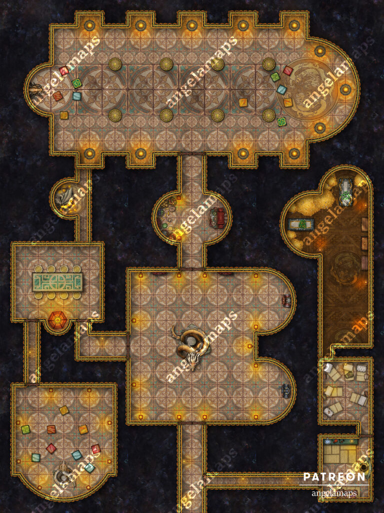 Dragon Temple battle map for D&D and other TTRPGs