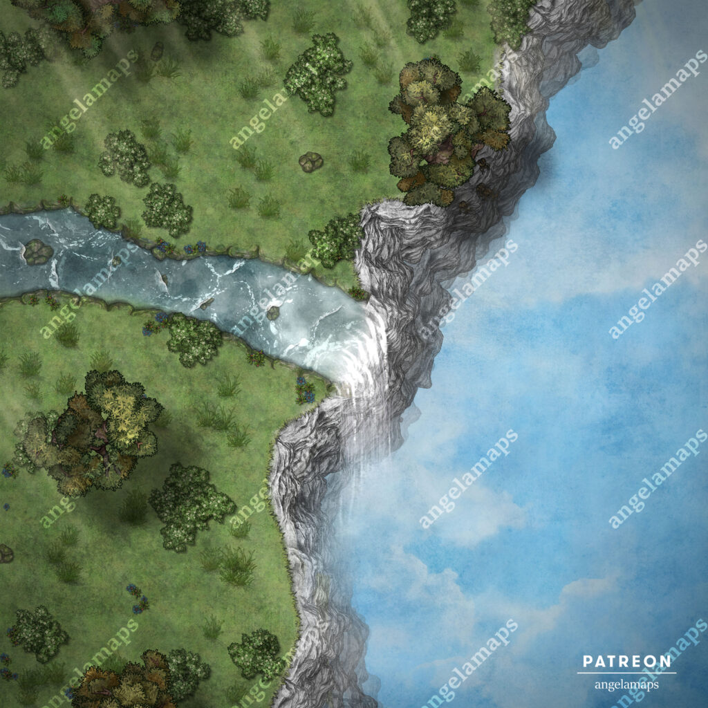 Edge of the world battle map for TTRPGs