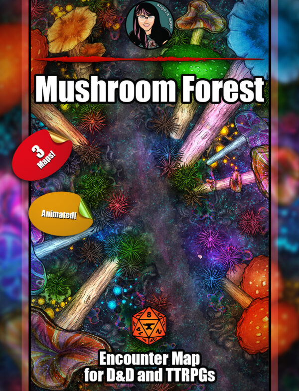 Mushroom Forest - psychedelic animated battle map pack with Foundry VTT