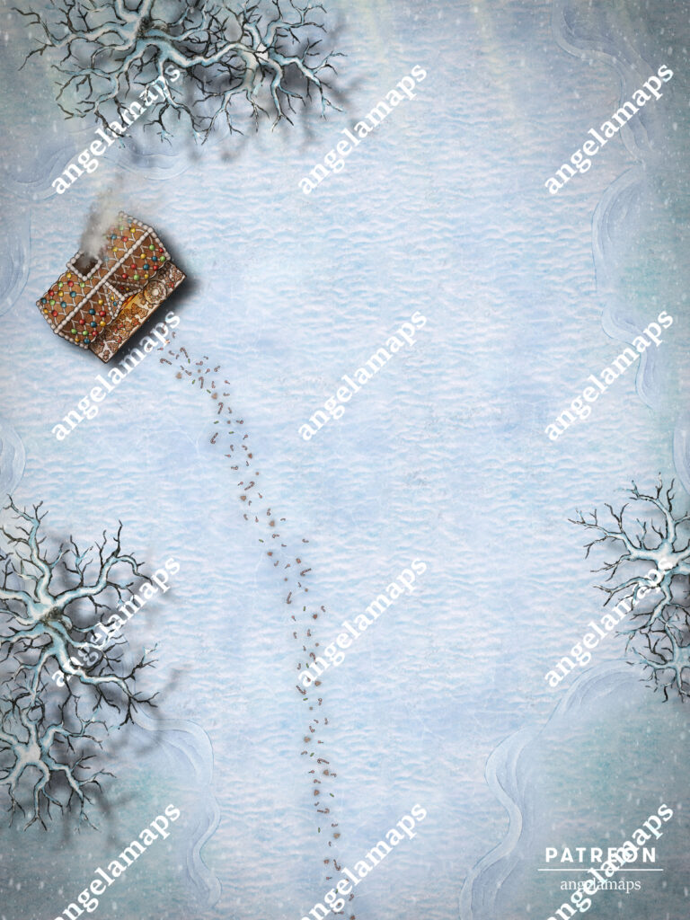 Festive christmas holiday winter battle map as part of a winter and holiday pack for TTRPGs