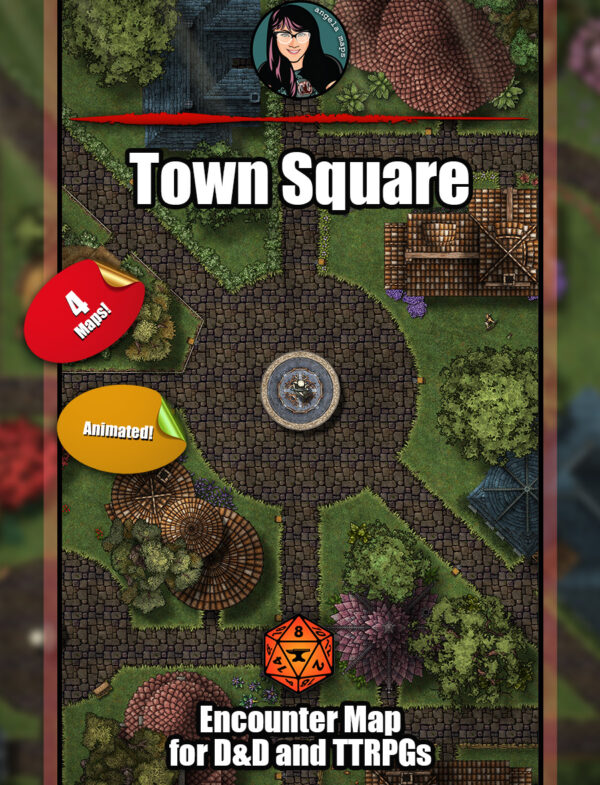 Town Square - animated battle map pack with Foundry VTT